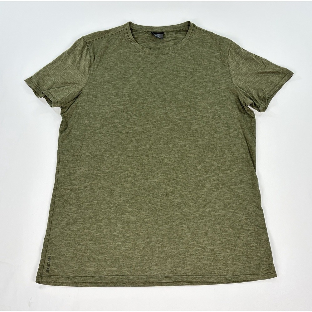 Hylete Mens T-Shirt Large Green Heathered Athletic Short Sleeve Gym Workout Top